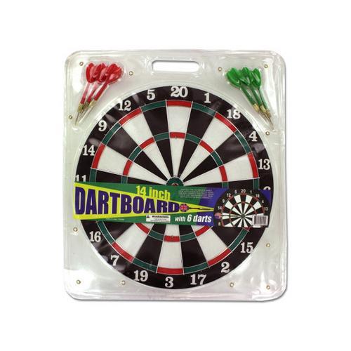 Dartboard with Metal Tip Darts ( Case of 12 )