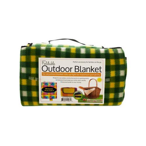 Soft Fleece Foldable Outdoor Blanket ( Case of 1 )