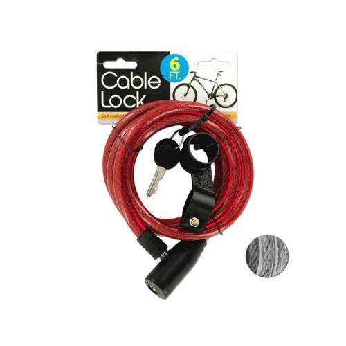 Self Coiling Bicycle Cable Lock with Two Keys ( Case of 12 )