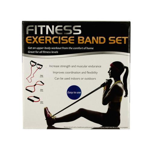 Fitness Exercise Band Set with Storage Bag ( Case of 1 )