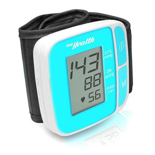 Bluetooth SMART Wrist Blood Pressure Monitor with Free Downloadable Health Tracking App and Adjustable Strap, Safe for All Ages (Blue Color)