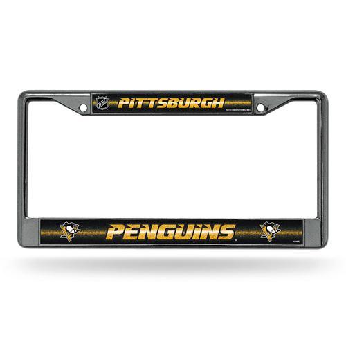 Pittsburgh Penguins NHL Bling Glitter Chrome License Plate Frame