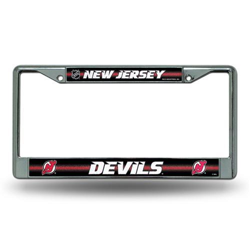 New Jersey Devils NHL Bling Glitter Chrome License Plate Frame