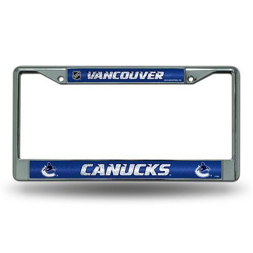 Vancouver Canucks NHL Bling Glitter Chrome License Plate Frame