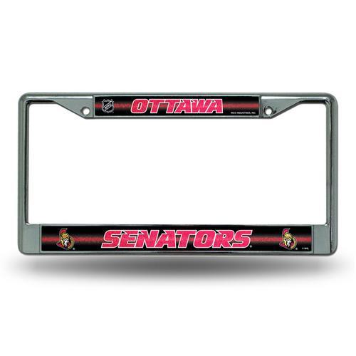 Ottawa Senators NHL Bling Glitter Chrome License Plate Frame