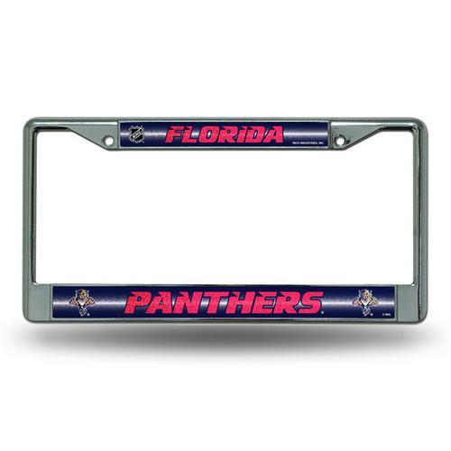 Florida Panthers NHL Bling Glitter Chrome License Plate Frame