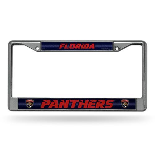 Florida Panthers NHL Bling Glitter Chrome License Plate Frame