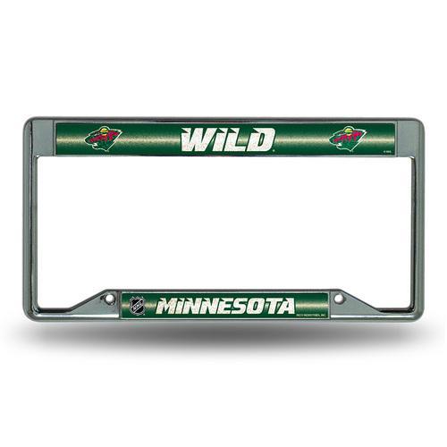 Minnesota Wild NHL Bling Glitter Chrome License Plate Frame