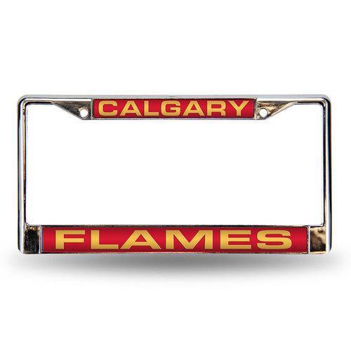 Calgary Flames NHL Chrome Laser Cut License Plate Frame