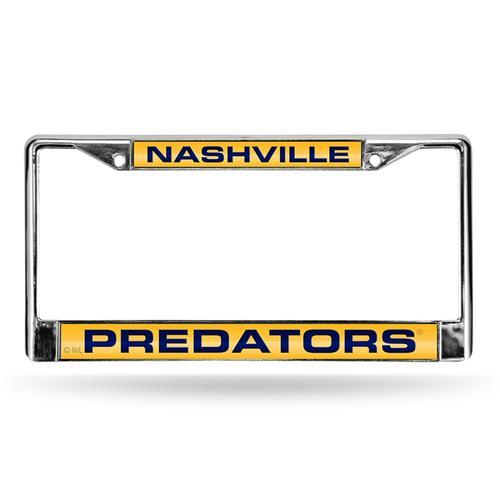 Nashville Predators NHL Chrome Laser Cut License Plate Frame