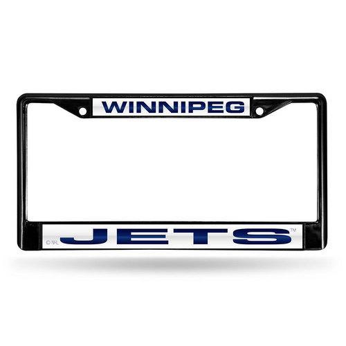 Winnipeg Jets NHL Laser Cut Black License Plate Frame