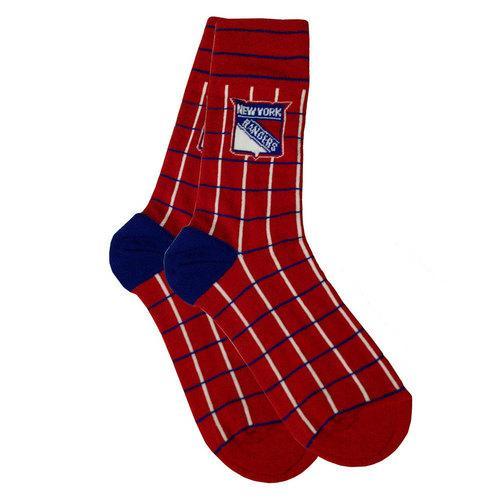 New York Rangers NHL Stylish Socks Red Plaid" (1 Pair) (M-L)"