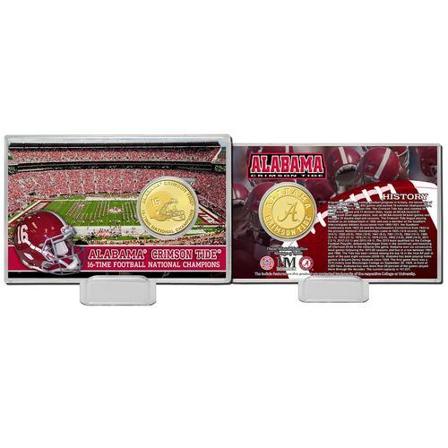 University of Alabama 16-Time Football  National Champions Bronze Coin Card