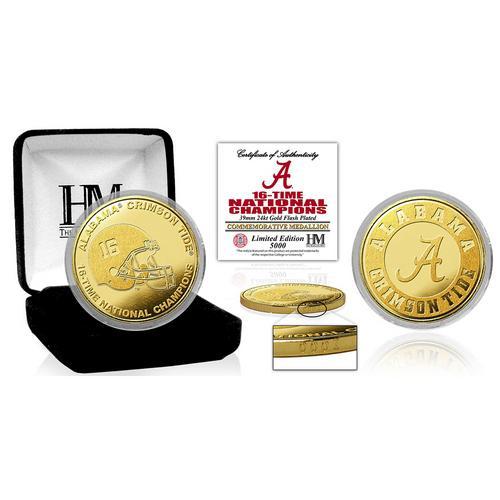 University of Alabama 16-Time Football  National Champions Gold Mint Coin