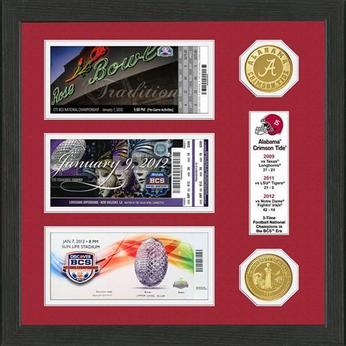 Alabama BCS Champions Ticket and Coin Frame