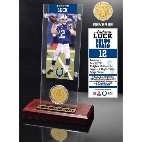 Andrew Luck Ticket &amp; Bronze Coin Acrylic Desk Top