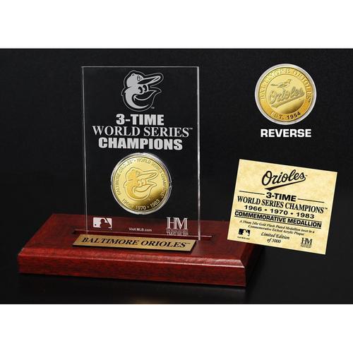 Baltimore Orioles World Series Champions Gold Coin Etched Acrylic