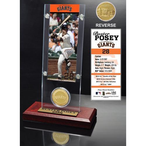 Buster Posey Ticket &amp; Minted Coin Acrylic Desk Top