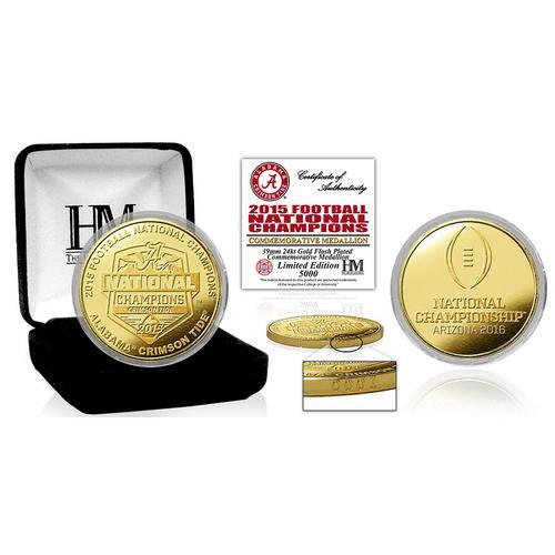 Alabama 2015 College Football National Champions Gold Mint Coin