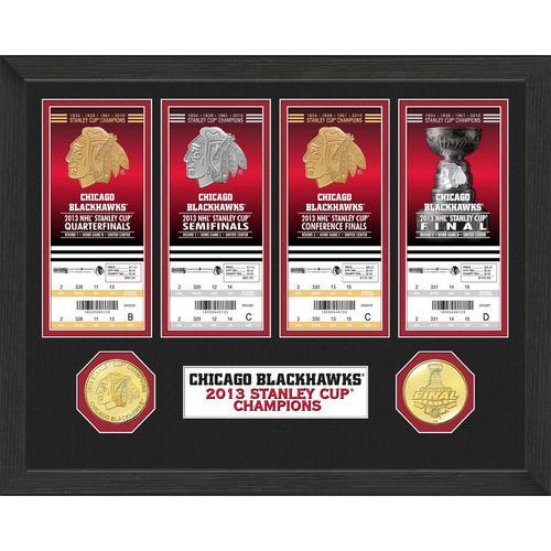 Chicago Blackhawks Stanley Cup Ticket and Bronze Coin Collection