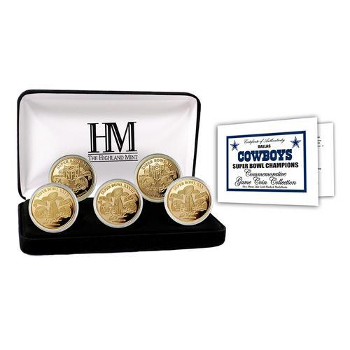 Dallas Cowboys 5-time Super Bowl Champions Gold Game Coin Set