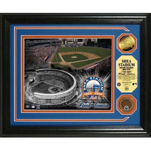 Shea Stadium Final Season 24KT Gold and Infield Dirt Coin Photo Mint