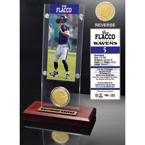 Joe Flacco Ticket &amp; Bronze Coin Acrylic Desk Top