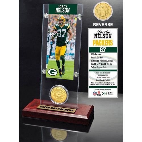 Jordy Nelson Ticket &amp; Bronze Coin Acrylic Desk Top