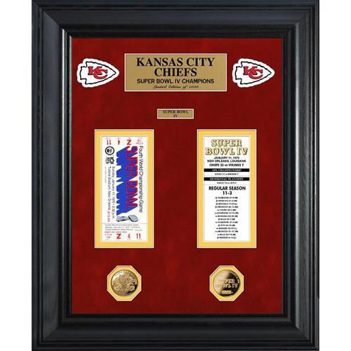 Kansas City Chiefs Super Bowl Ticket and Game Coin Collection Framed