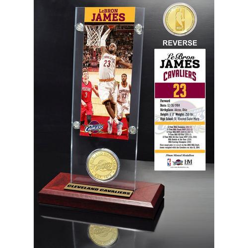 LeBron James Ticket &amp; Bronze Coin Acrylic Desk Top