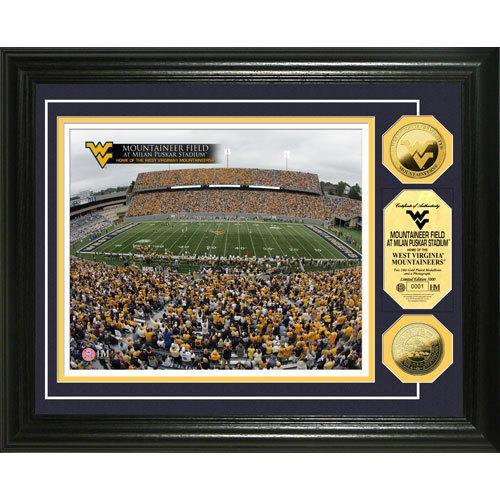 West Virginia University Mountaineer Field 24KT Gold Coin Photomint