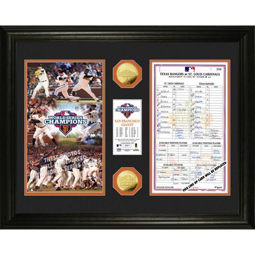 2012 World Series Champions Line UP Card Gold Coin Photo Mint