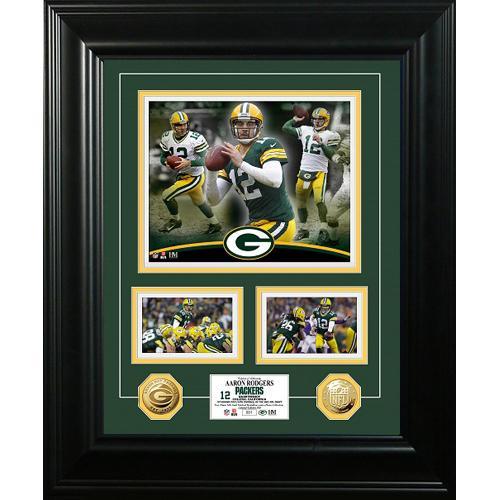 Aaron Rodgers inMarqueein Gold Coin Photo Mint