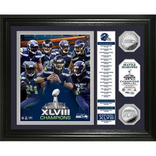 Seattle Seahawks Super Bowl 48 Champions inBannerin Silver Coin Photo Mint