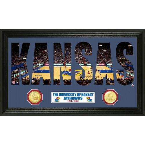 University of Kansas Basketball inWord Artin Bronze Coin Panoramic Photo Mint