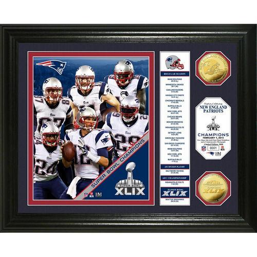 New England Patriots Super Bowl XLIX Champions Banner" Gold Coin Photo Mint"