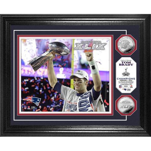 Tom Brady Super Bowl XLIX Champion Trophy" Silver Coin Photo Mint"