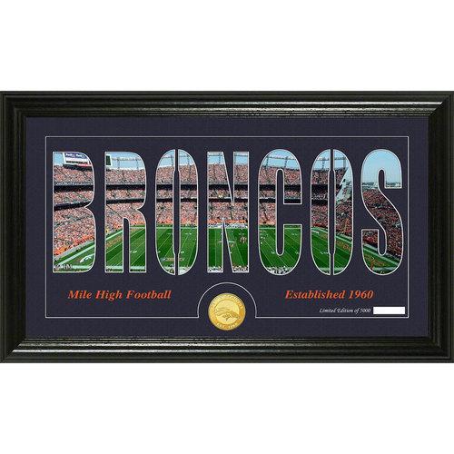 Denver Broncos Silhouette" Bronze Coin Panoramic Photo Mint"