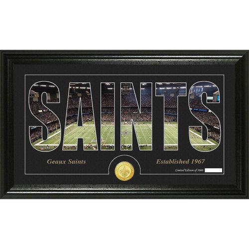 New Orleans Saints Silhouette" Bronze Coin Panoramic Photo Mint"