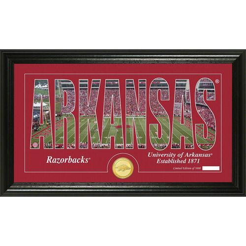 University of Arkansas Silhouette" Bronze Coin Panoramic Photo Mint"