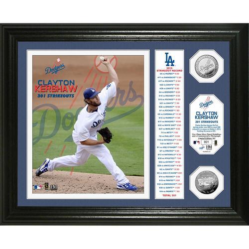 Clayton Kershaw 301 Strikeouts" Banner Silver Coin Photo Mint"