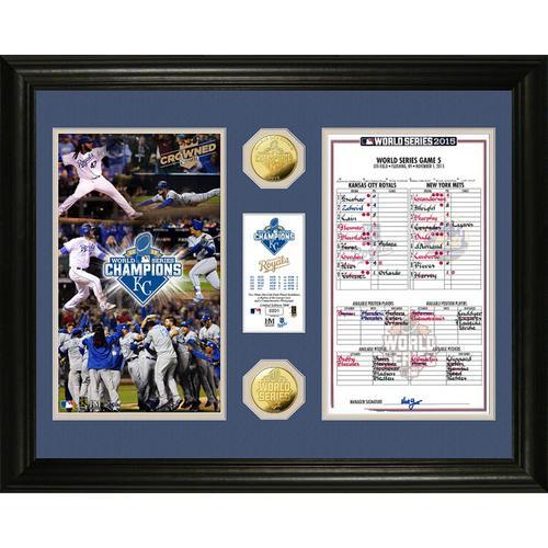 Kansas City Royals 2015 World Series Champions Line-Up" Card Gold Coin Photo Mint"