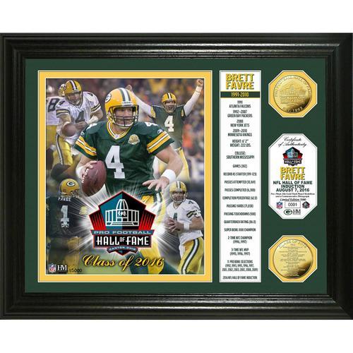 Brett Favre 2016 Pro Football HOF Induction Banner" Gold Coin Photo Mint"