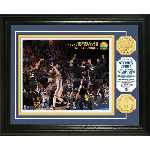 Stephen Curry Consecutive 3-Pointers" Bronze Coin Photo Mint"