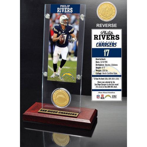 Phillip Rivers Ticket &amp; Bronze Coin Acrylic Desk Top