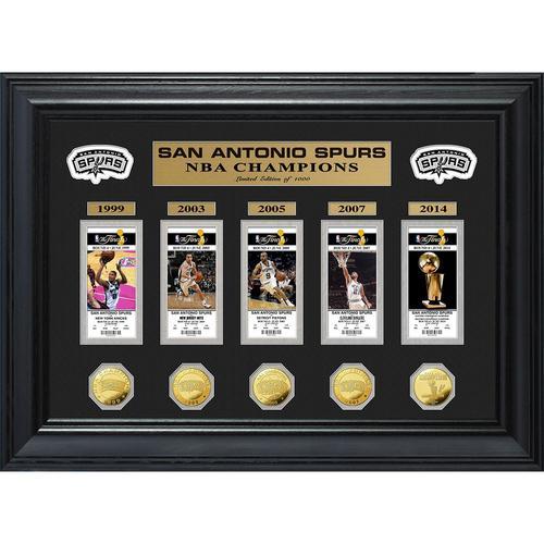 San Antonio Spurs 5 Time Champions Deluxe Gold Game Coin and Ticket Collection