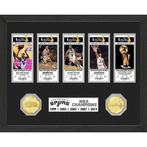 San Antonio Spurs 5 Time Champions Ticket Bronze Coin Ticket Collection