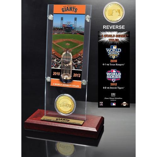 San Francisco Giants World Series Ticket &amp; Bronze Coin Acrylic Desk Top