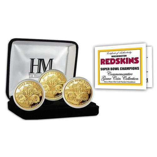 Washington Redskins 3-time Super Bowl Champions Gold Game Coin Set