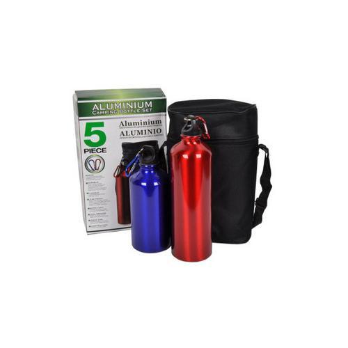 Aluminum camping bottle set 5 pieces ( Case of 2 )